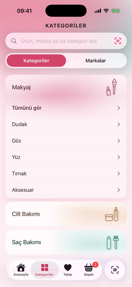 1. Kategoriden seç